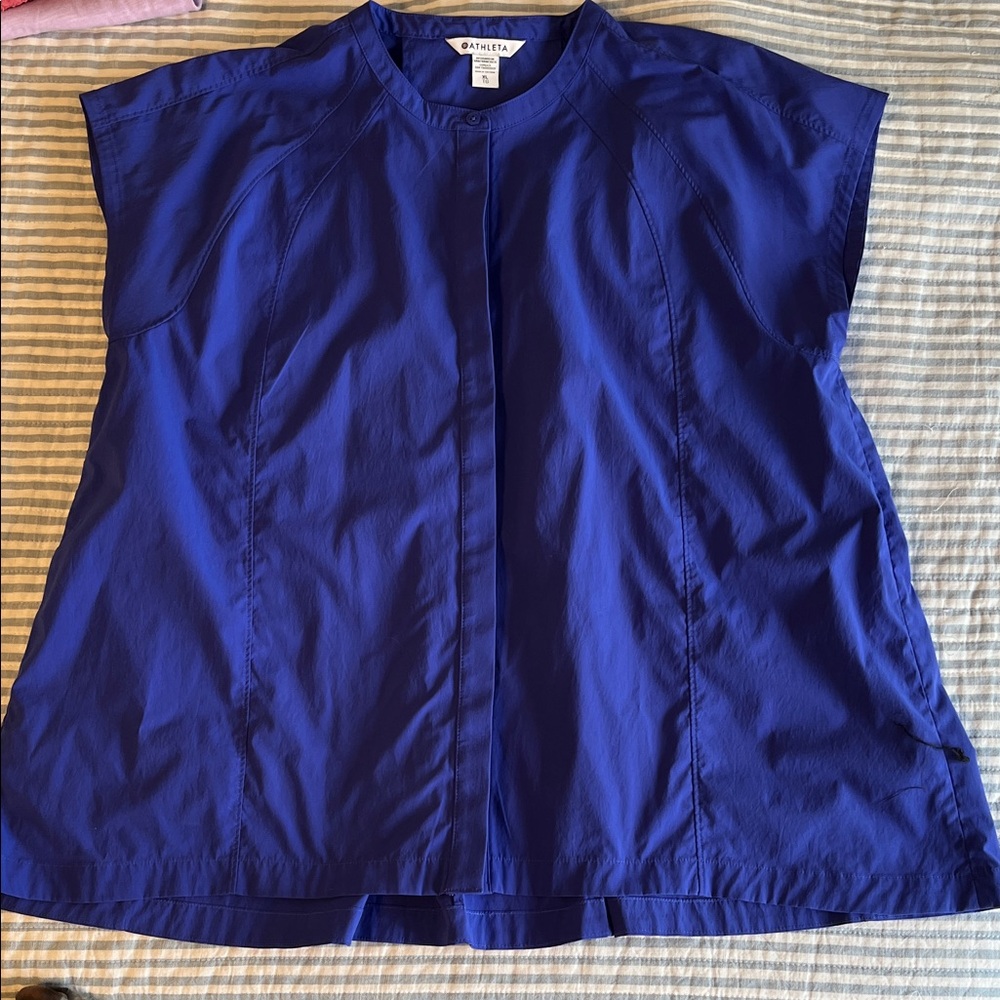 Athleta Cobalt Blue Buttoned Top